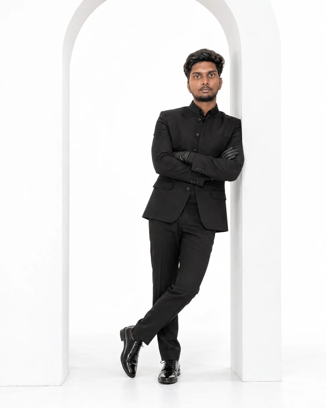 Kausik, Horvan Edu head, in a black suit