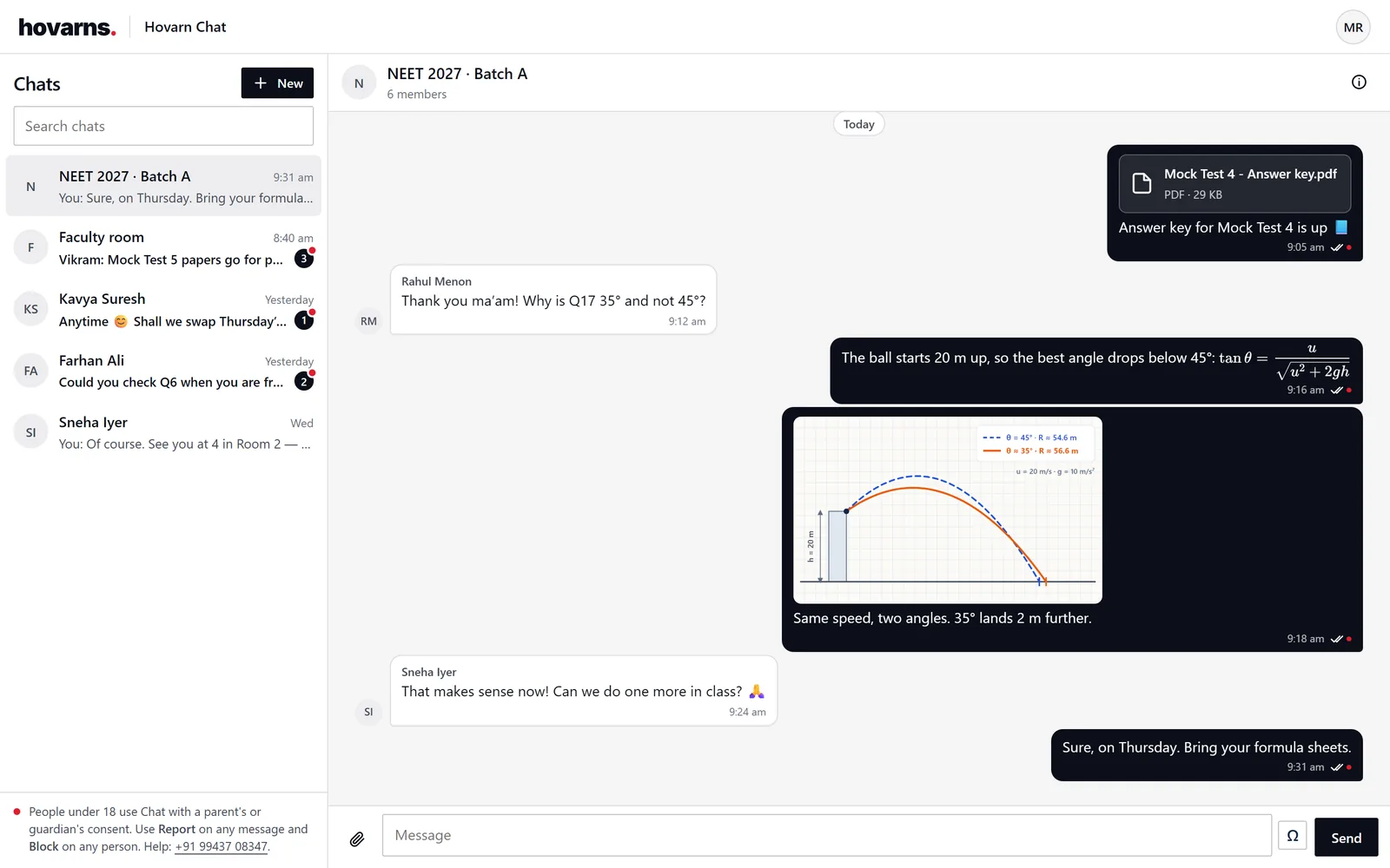 Horvan Chat, sample data